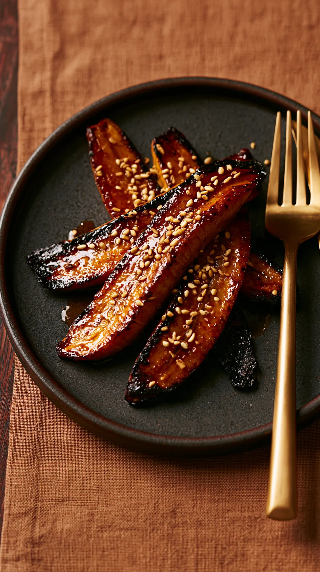 Dodo, fried sweet plantain with sesame
