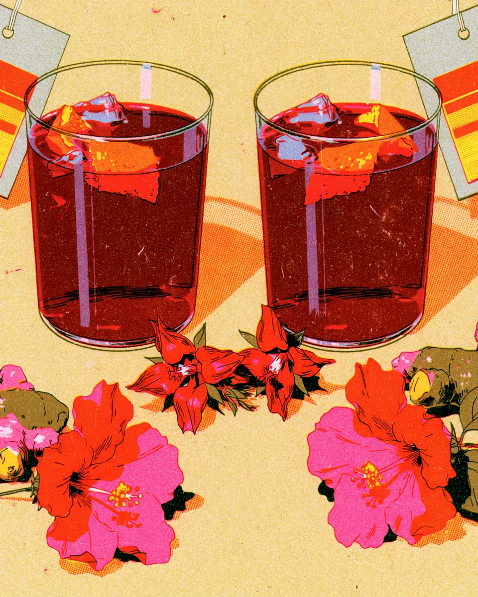 Two glasses of zobo and sorrel